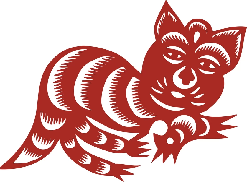 中国风中式传统喜庆民俗人物动物窗花剪纸插画边框AI矢量PNG素材【310】